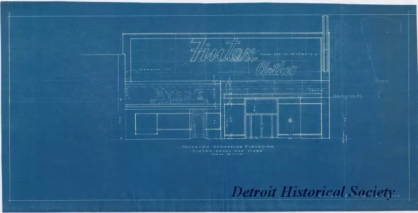 Blueprint - Proposed Remodel Elevation,
Fintex, Royal Oak Store
