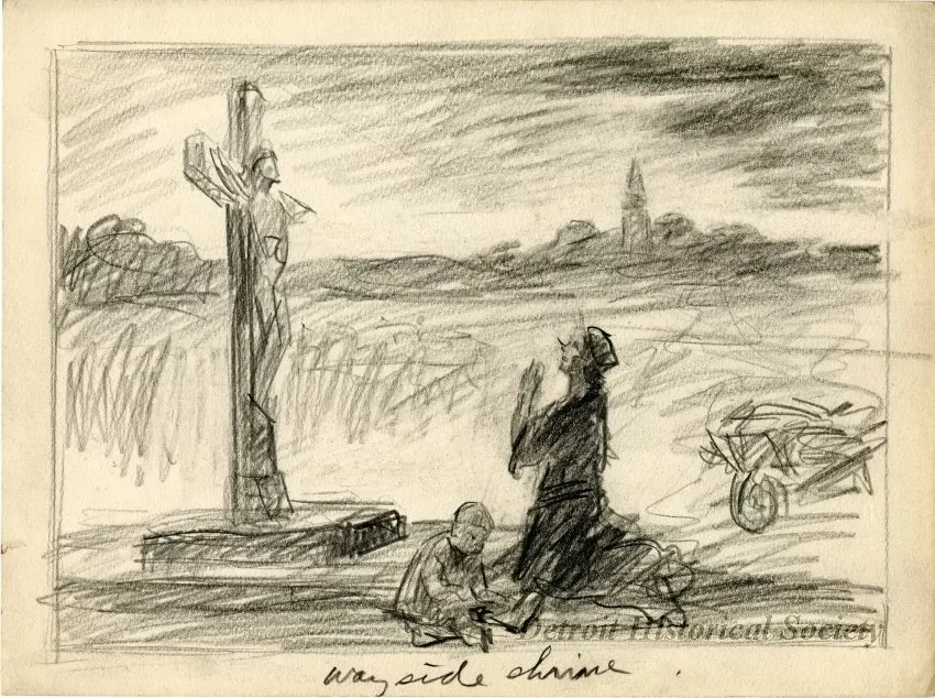 Drawing - Wayside Shrine