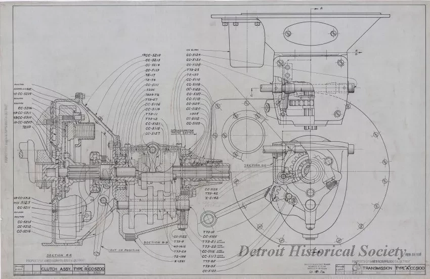 Drawing, Technical - Clutch Assy. Type "R"
Transmission Type "A"