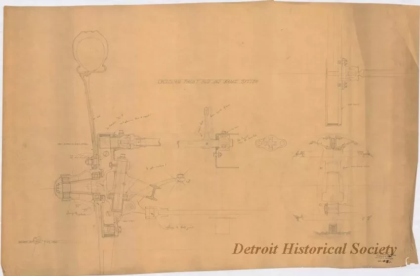 Drawing, Technical - Cyclecar Front Hub and Brake System