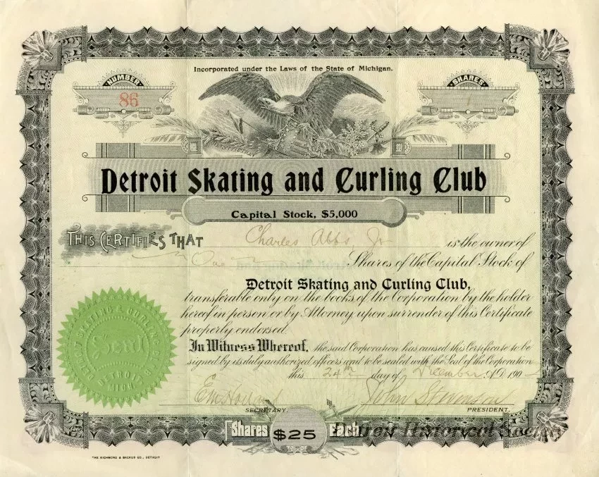 Certificate, Stock
