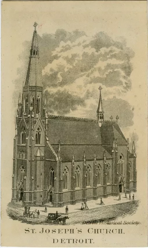 Lithograph - St. Joseph's Church, Detroit