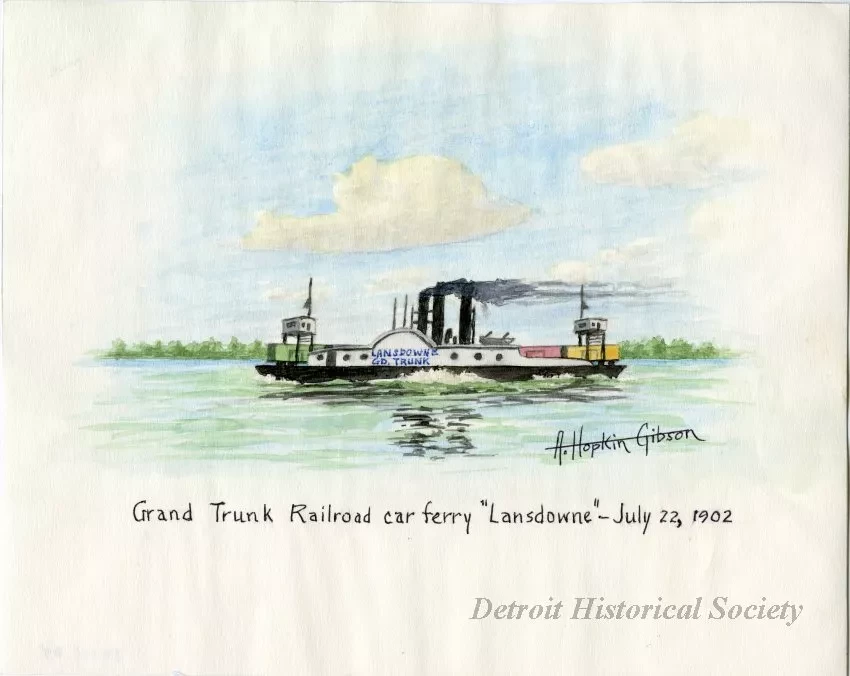 Painting - Grand Trunk Railroad car ferry "Lansdowne"-July 22, 1902