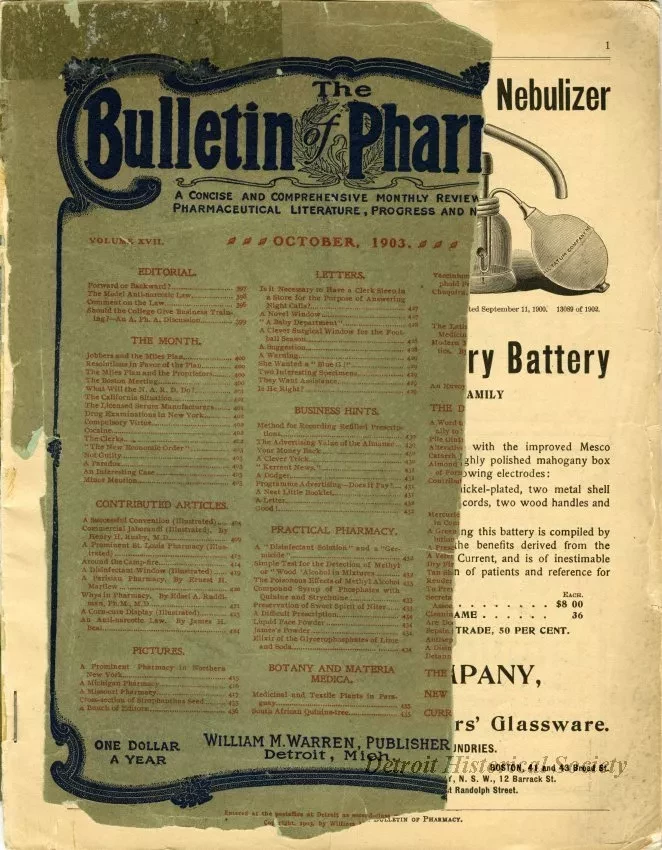 Bulletin - The Bulletin of Pharmacy Vol. XVII, No. 10
