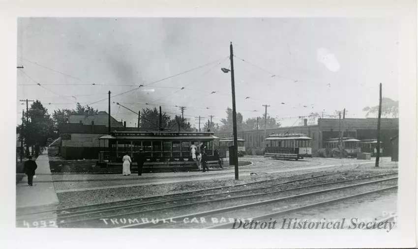Print, Photographic - Trumbull Car Barns, Detroit Mich.