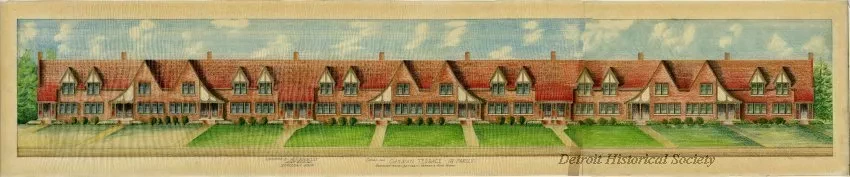 Drawing, Architectural - Design for Oakman Terrace - 18 Family,
Schaefer Road Between Warren & Ford Road
