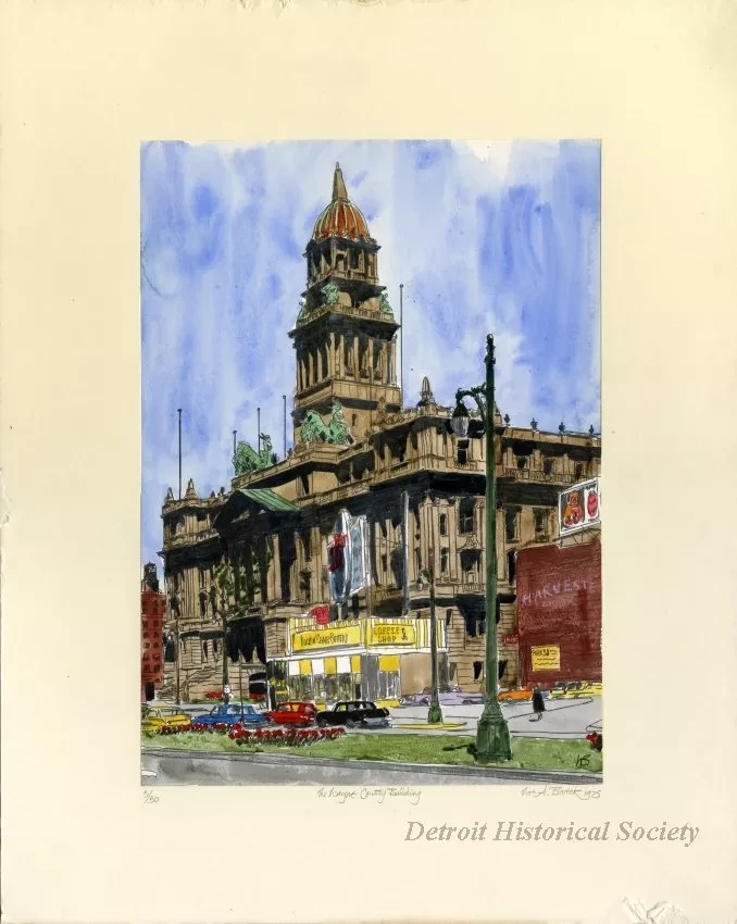 Lithograph - The Wayne County Building