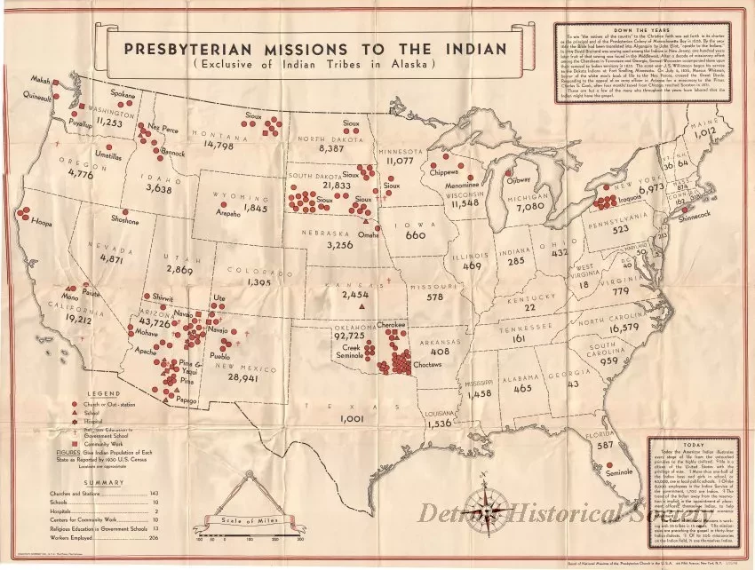 Map - Presbyterian Missions to the Indian
(Exclusive of Indian Tribes in Alaska)