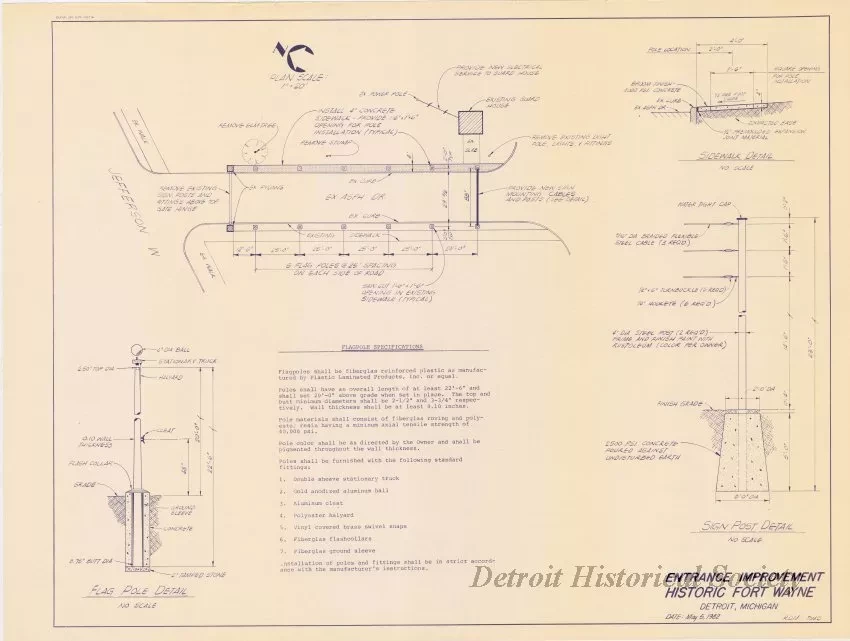 Blueprint - Entrance Improvement, Historic Fort Wayne.