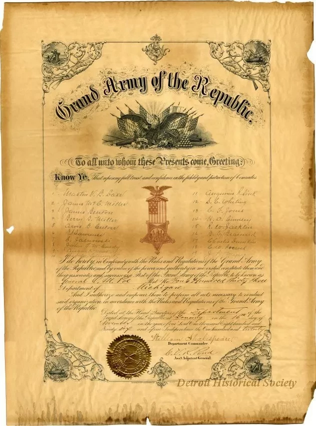 Charter - Grand Army of the Republic