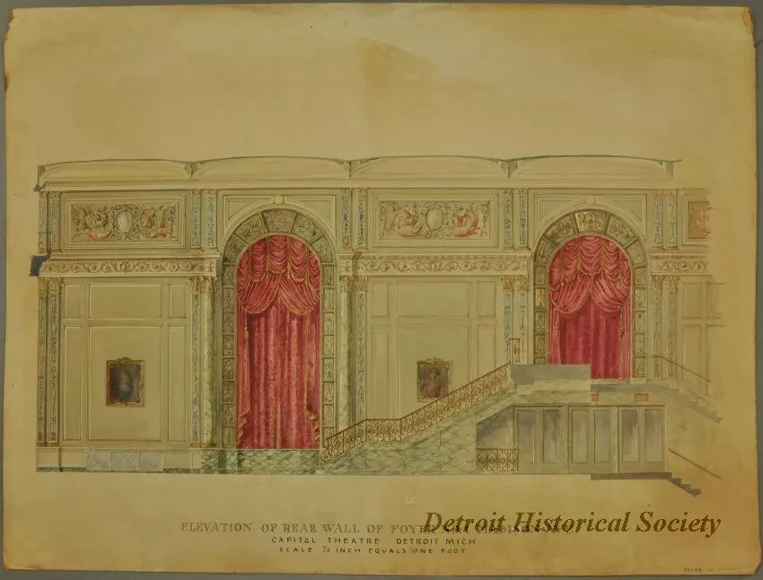 Elevation - Elevation of Rear Wall of Foyer No. 1 Madison Ave.