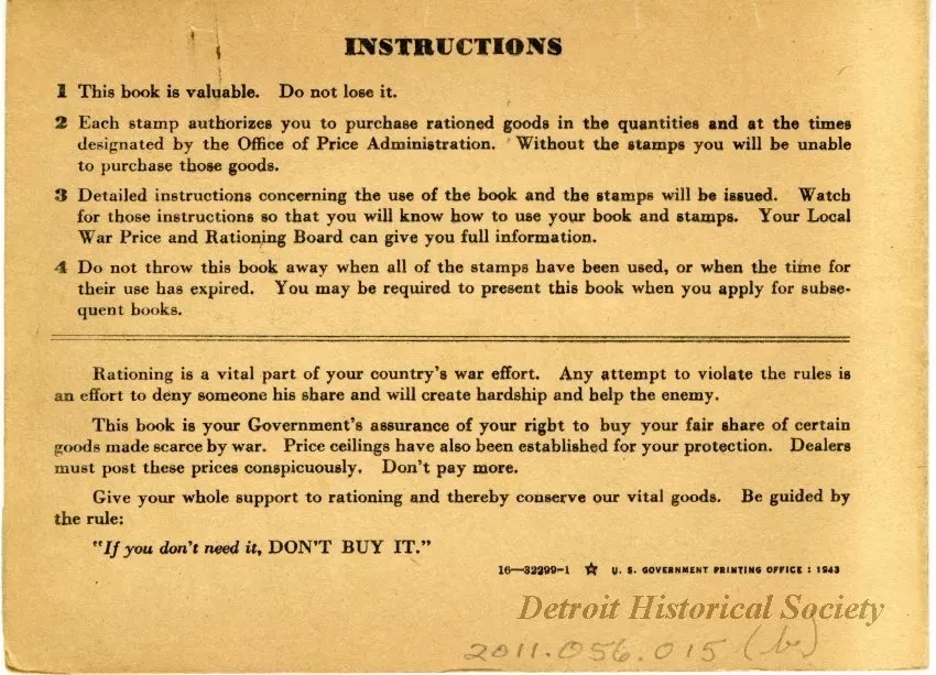 Book, Ration - War Ration Book No. 3
