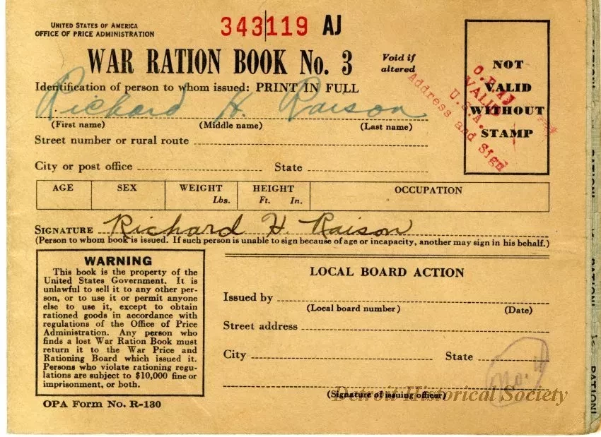 Book, Ration - War Ration Book No. 3