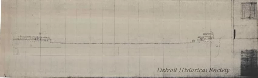Drawing, Technical - Hull No. 424, Outboard Profile
[SS Richard M. Marshall, SS John Dykstra, SS Benson Ford]