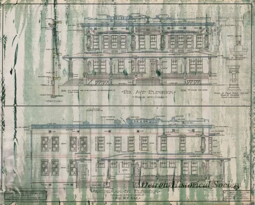 Drawing, Architectural - Dix Ave. Elevation,
Waterman St. Elevation