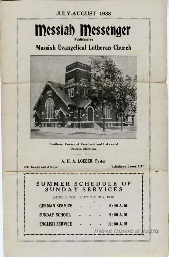 Newsletter - Messiah Messenger, Vol. 21, No. 4, July-August 1938