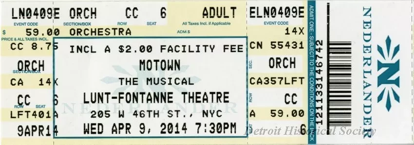 Ticket, Admission - Motown: The Musical