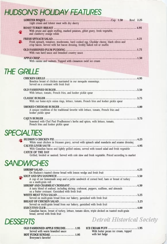 Menu - Holiday Menu