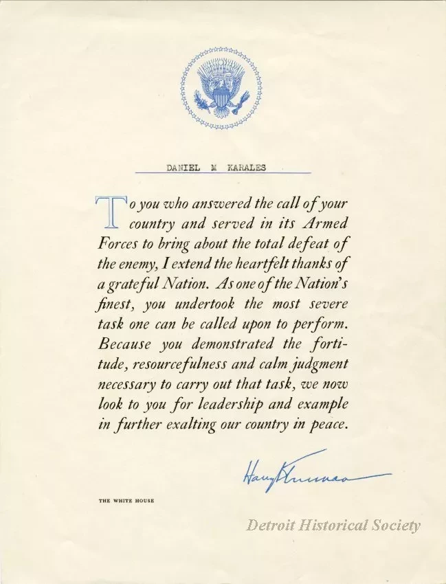 Certificate, Commemorative