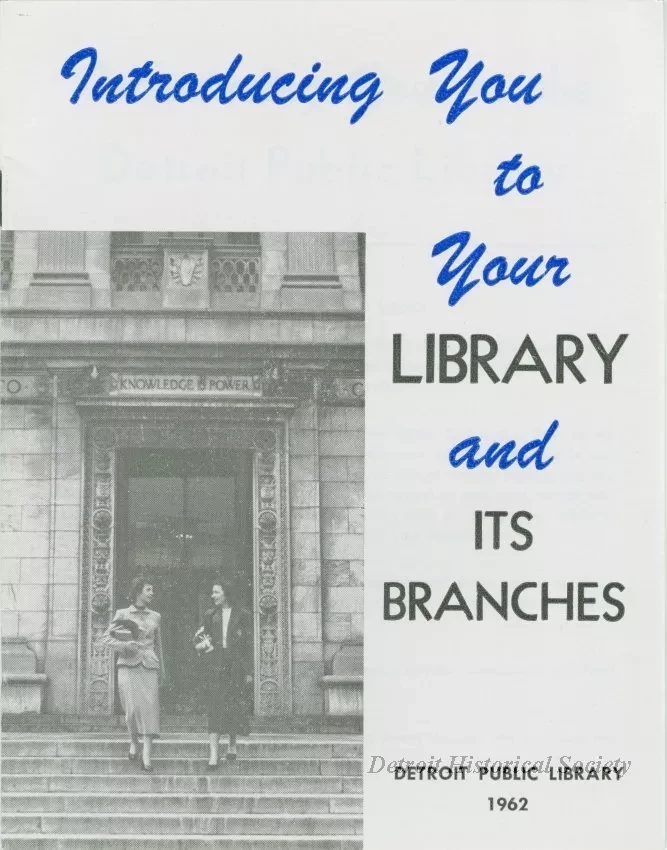 Booklet - Introducing You to Your Library and Its Branches