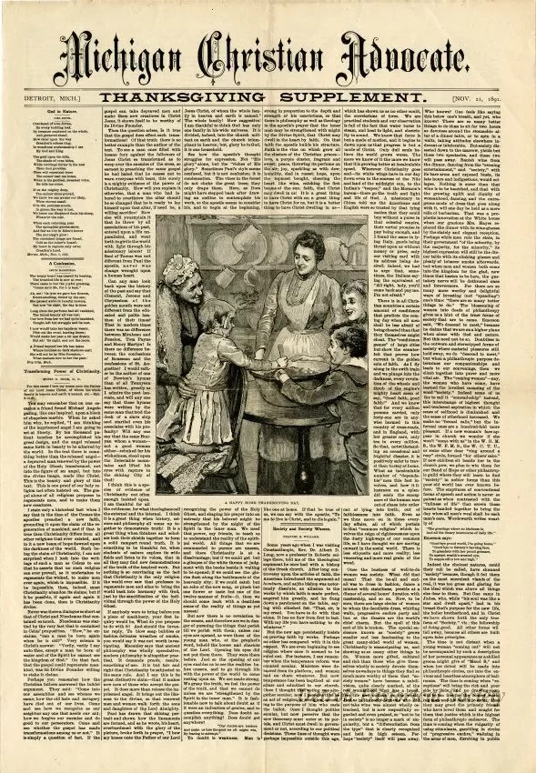 Newspaper - Michigan Christian Advocate,
Thanksgiving Supplement
