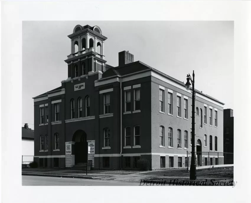 Print, Photographic - Clay School.  Myrtle St. Between Cass & Second, Det. MI.