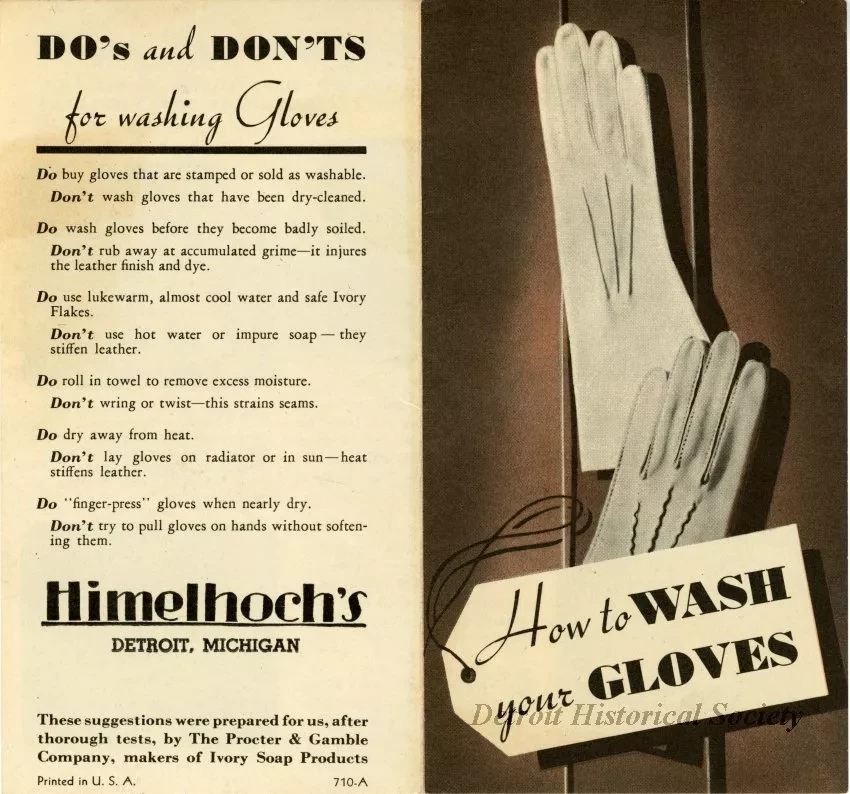 Pamphlet, Instruction - How To Wash Your Gloves