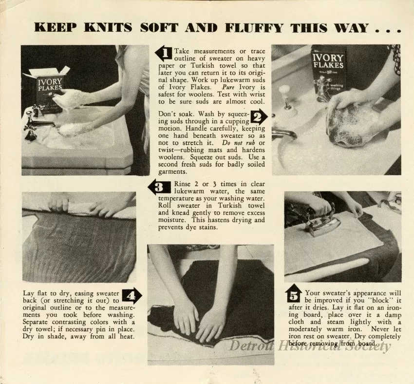 Pamphlet, Instruction - How To Wash Your Sweaters and Knitted Dresses