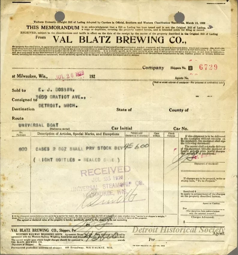 Bill of Lading