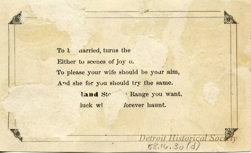 Card, Trade - Before & After Marriage: "Married"