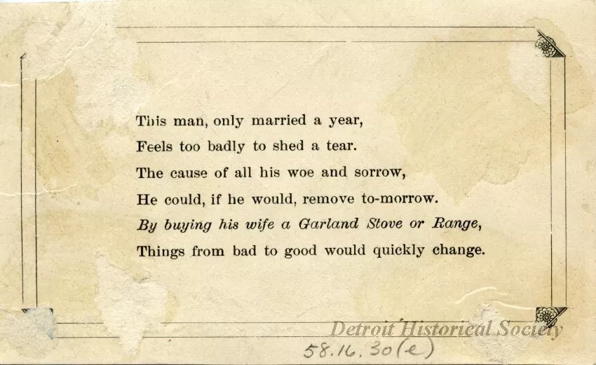 Card, Trade - Before & After Marriage: "Married One Year"