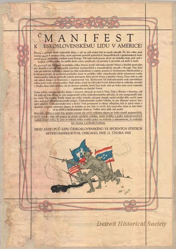 Poster - Manifest k Ceskoslovenskemu Lidu v Americe!