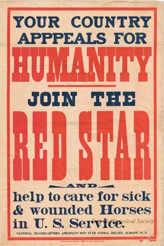 Poster - Your Country Appeals for Humanity Join the Red Star 
and help to care for sick & wounded Horses in U.S. Service