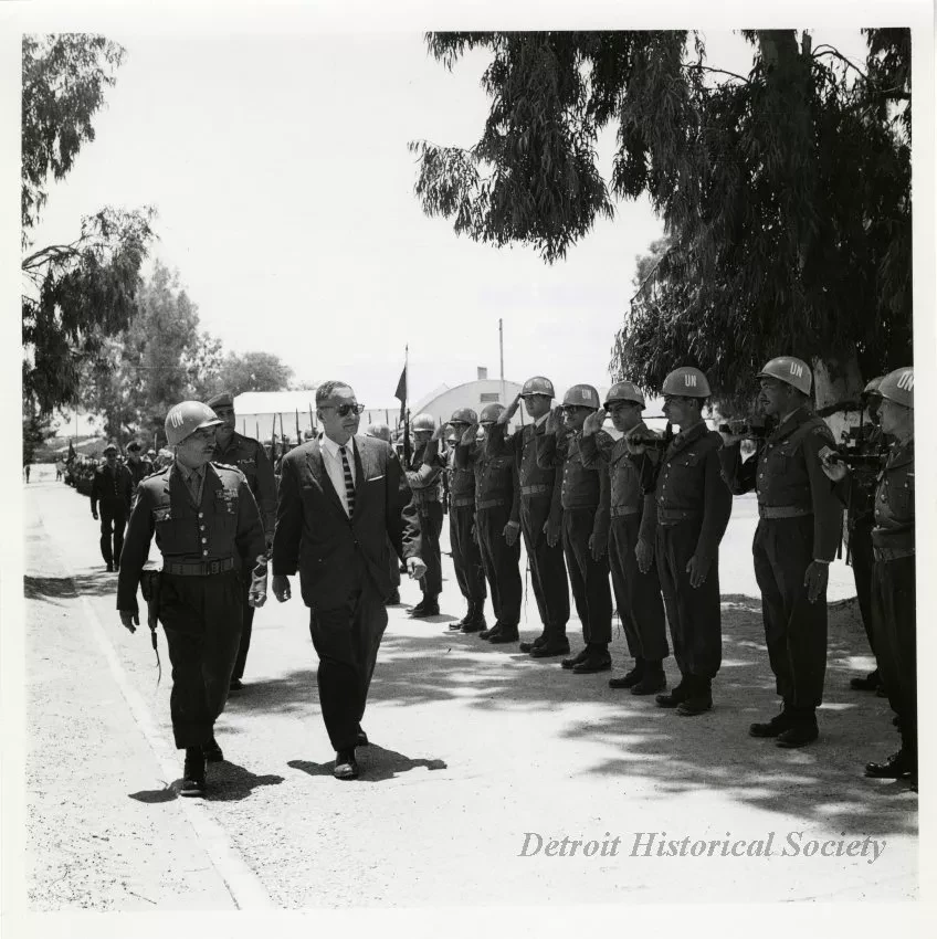 Print, Photographic - Dr. Ralph Bunche Visits U.N. Emergency Force