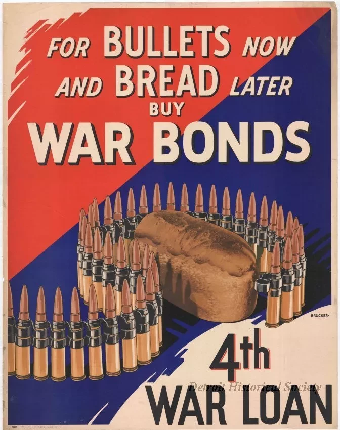 Poster - For Bullets Now and Bread Later, Buy War Bonds
