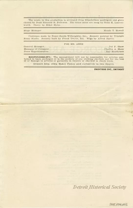 Program, Theater