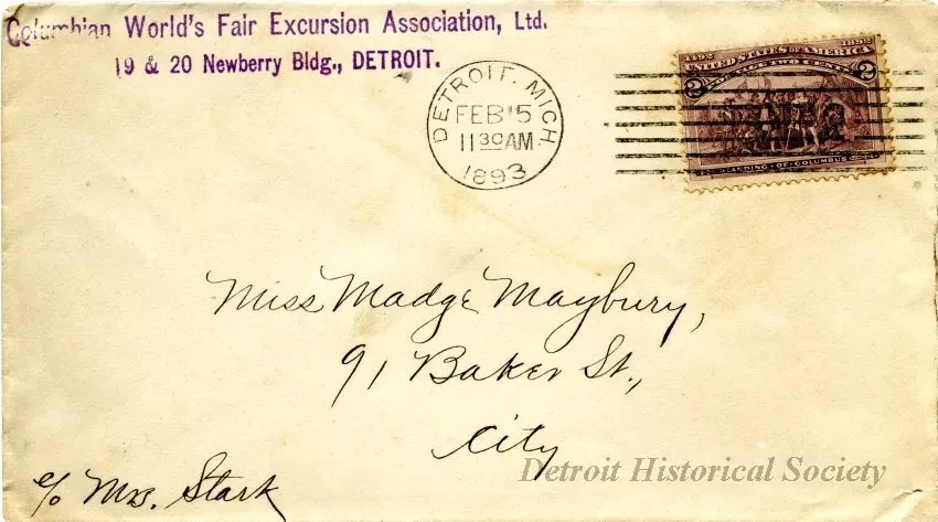 Envelope - Columbian World's Fair Excursion Association, Ltd.