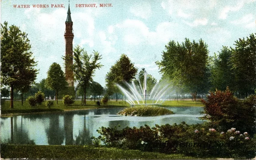 Postcard - Water Works Park, Detroit, Mich.