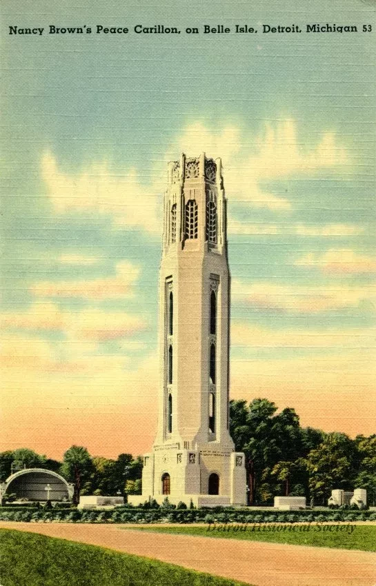 Postcard - Nancy Brown's Peace Carillon, Belle Isle, Detroit, Mich.