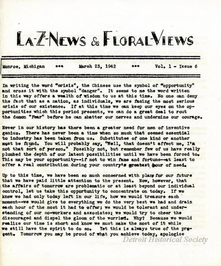 Newsletter - La-Z-News & Floral Views