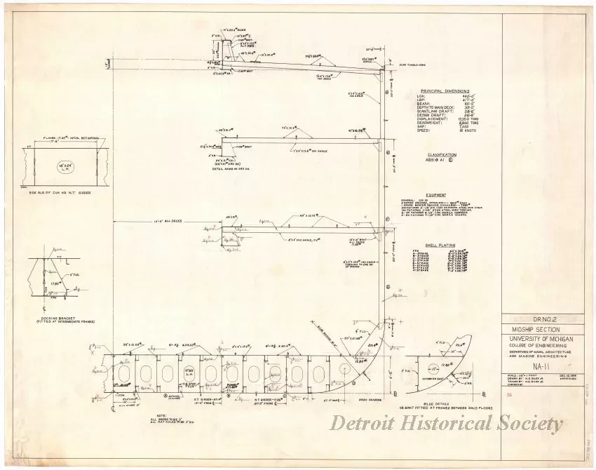 Drawing, Technical - Dr. No. 2,
Midship Section