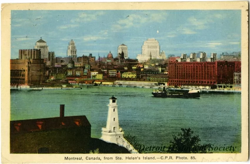 Postcard - Montreal, Canada, from Ste. Helen's Island. --C.P.R. Photo. 85.