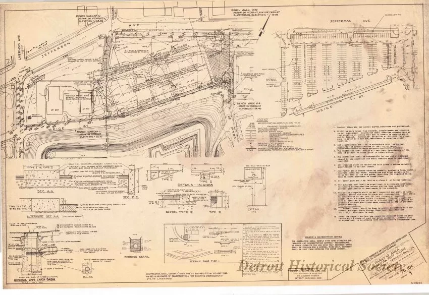Blueprint - Parking Area DHS-34,
Historic Fort Wayne Restoration Project, Detroit, Michigan