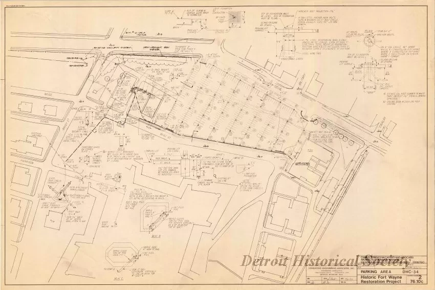 Blueprint - Parking Area DHS-34,
Historic Fort Wayne Restoration Project, Detroit, Michigan