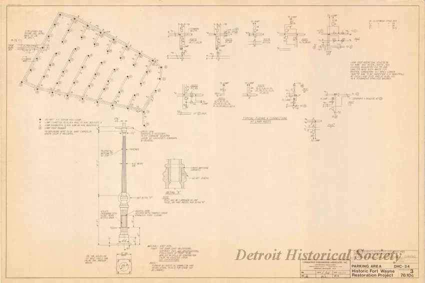 Blueprint - Parking Area DHS-34,
Historic Fort Wayne Restoration Project, Detroit, Michigan