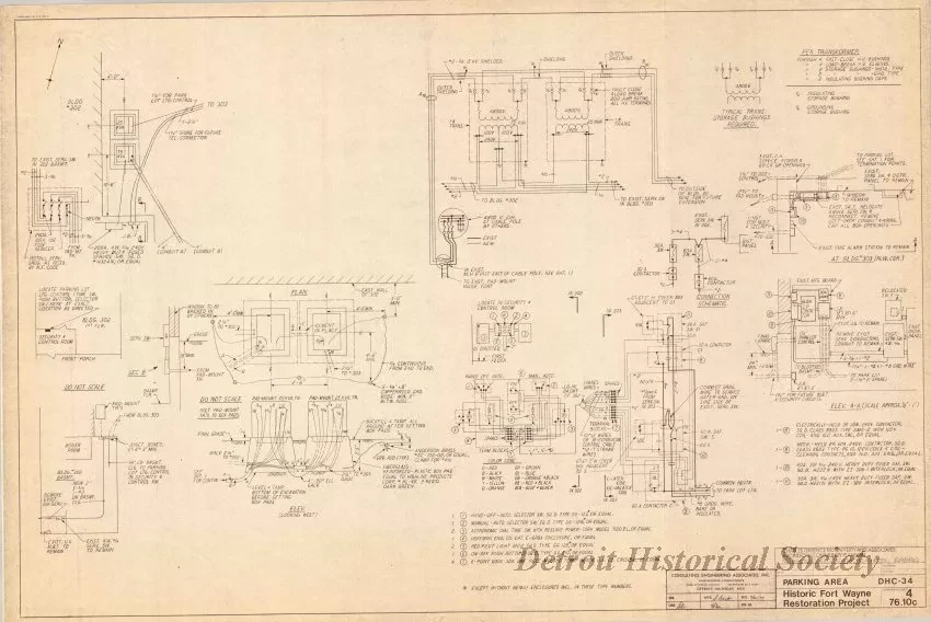 Blueprint - Parking Area DHS-34,
Historic Fort Wayne Restoration Project, Detroit, Michigan