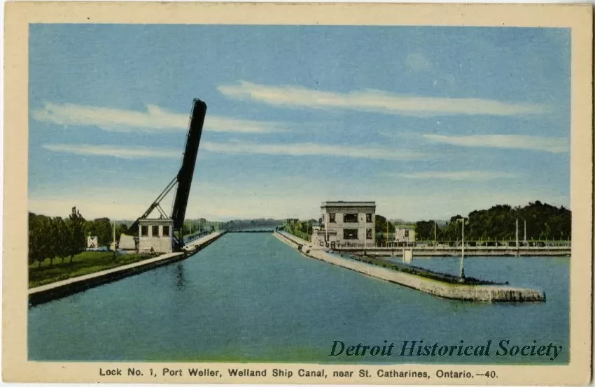 Postcard - Lock No. 1, Port Weller, Welland Ship Canal, near St. Catharines, Ontario.--40