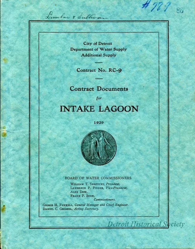Contract - Contract No. RC-9, 
Contract Documents for Intake Lagoon, 1929