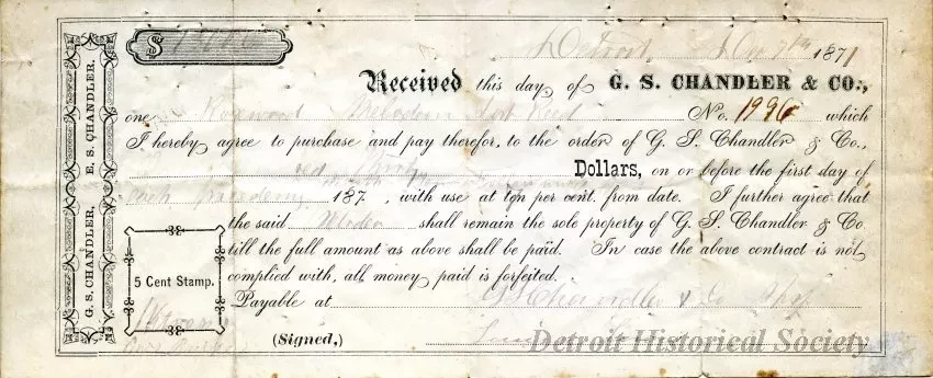 Receipt - G. S. Chandler
E. S. Chandler