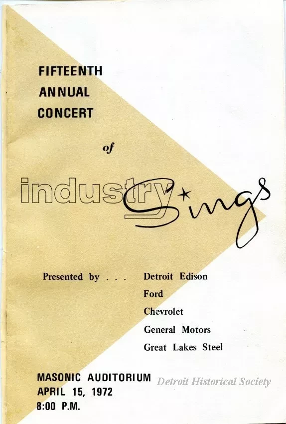 Program - Fifteenth Annual Concert of Industry Sings